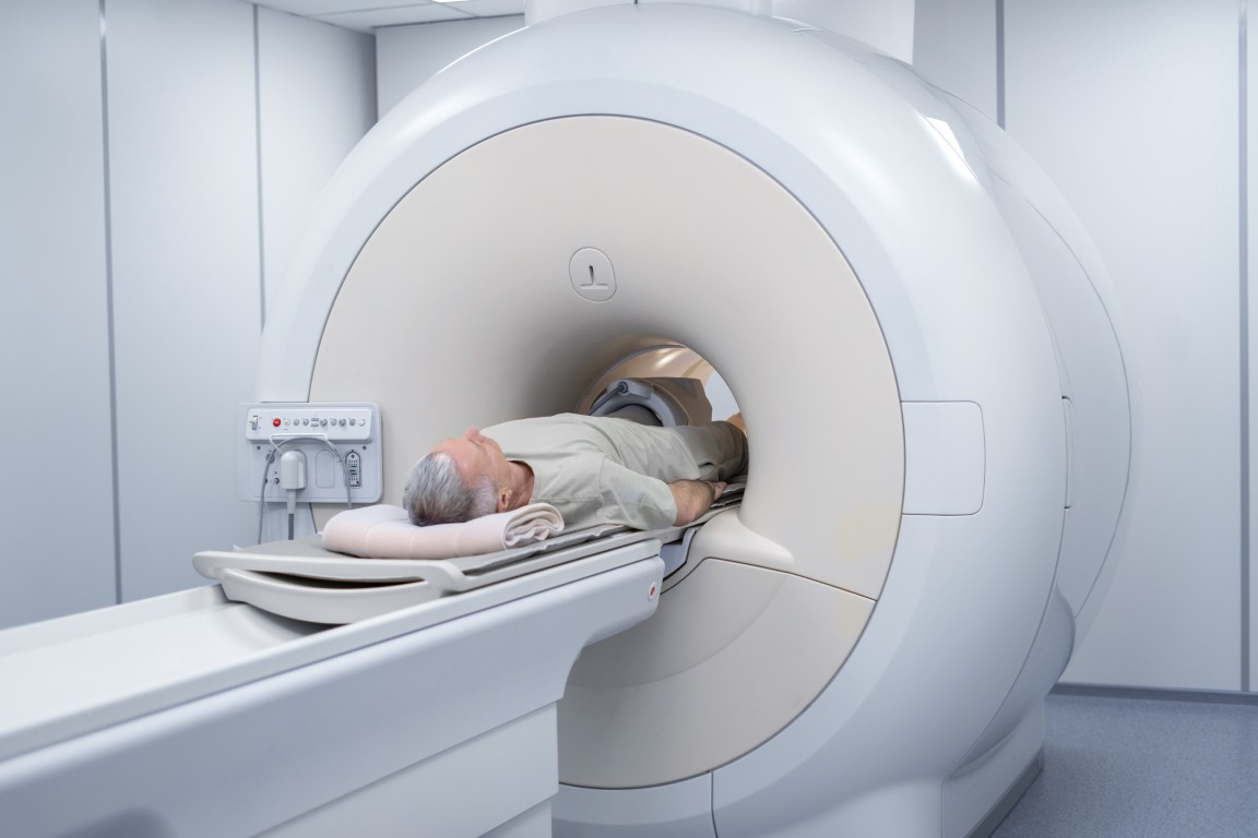 Patient getting ready ct scan